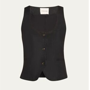 NWT Posse Ruben Linen Single-Breasted Vest